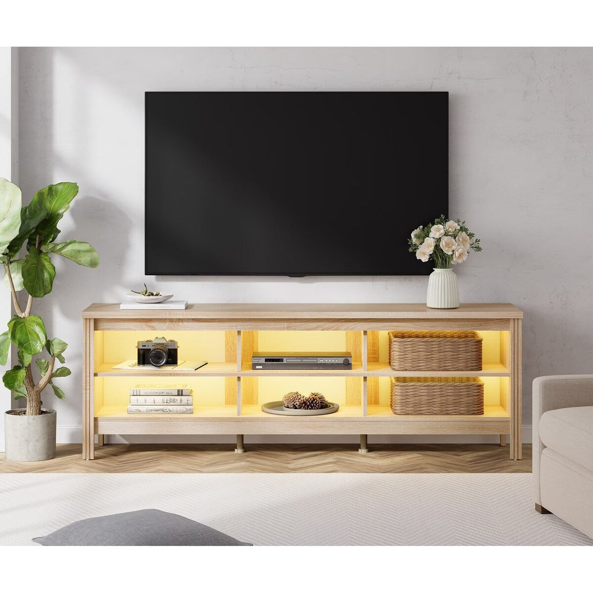 Classic TV Stand TV Console Table for 75 Inch TV, Television Stands