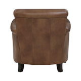 Classic Traditional Accent Chair Solid Wood frame Top-Grain Leather