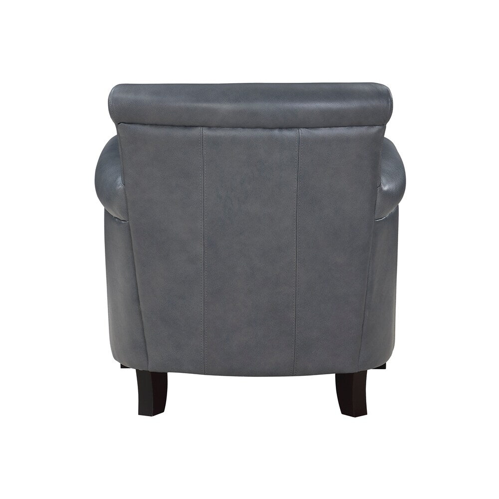 Classic Traditional Accent Chair Solid Wood frame Top-Grain Leather