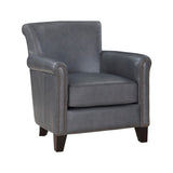 Classic Traditional Accent Chair Solid Wood frame Top-Grain Leather