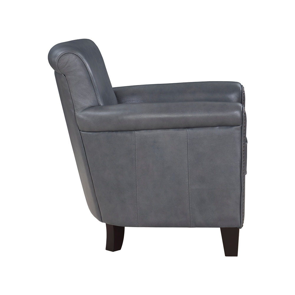 Classic Traditional Accent Chair Solid Wood frame Top-Grain Leather