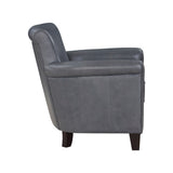 Classic Traditional Accent Chair Solid Wood frame Top-Grain Leather
