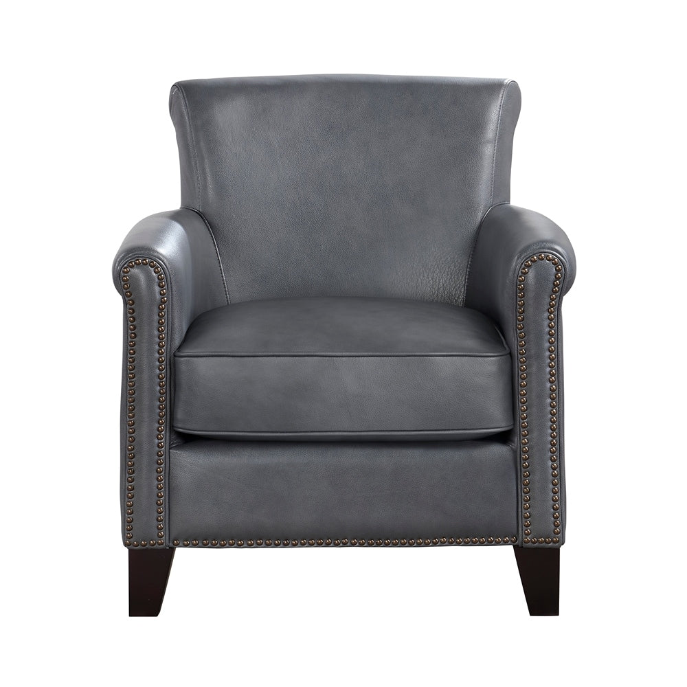 Classic Traditional Accent Chair Solid Wood frame Top-Grain Leather