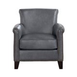 Classic Traditional Accent Chair Solid Wood frame Top-Grain Leather
