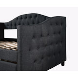 Classic Twin Size Comfy Upholstered Daybed w/ Trundle Bunk Bed Frame