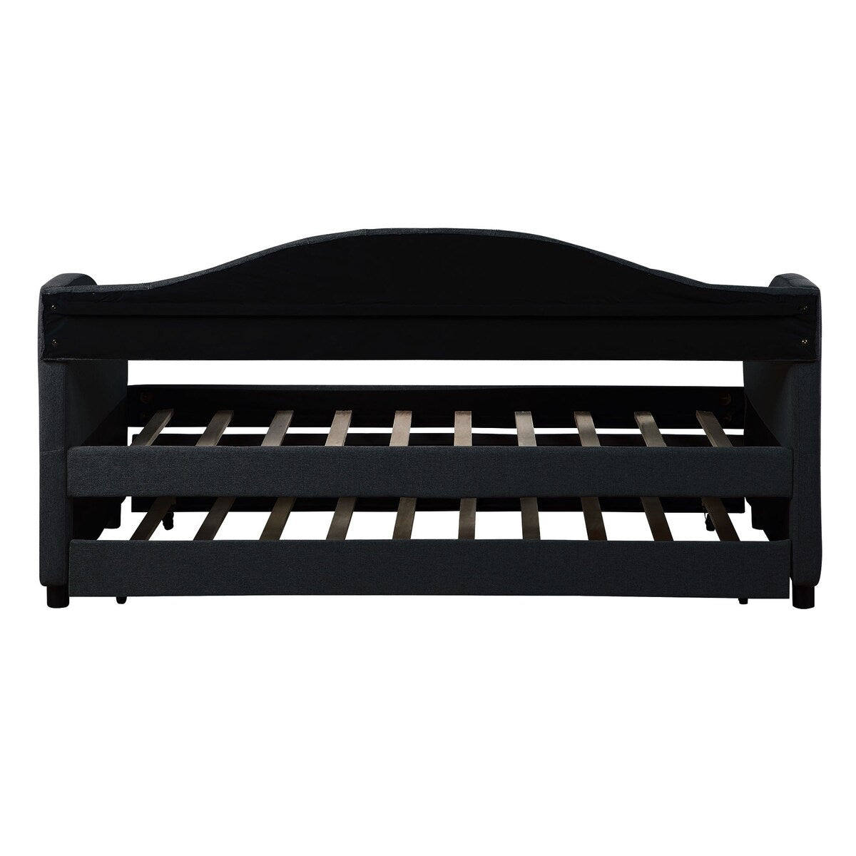 Classic Twin Size Comfy Upholstered Daybed w/ Trundle Bunk Bed Frame