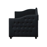 Classic Twin Size Comfy Upholstered Daybed w/ Trundle Bunk Bed Frame