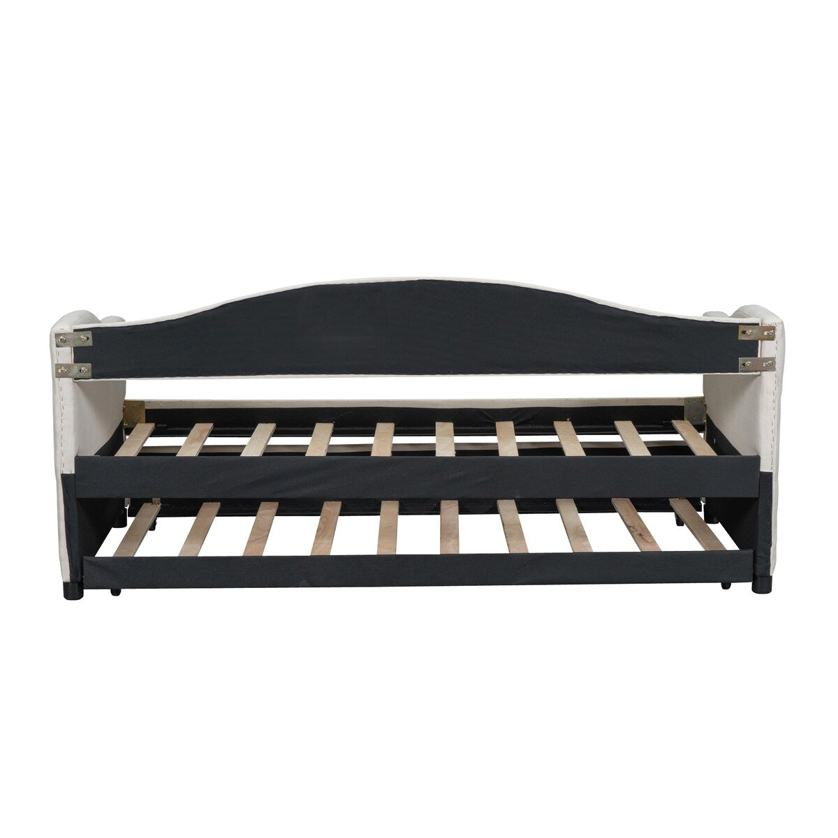 Classic Twin Size Comfy Upholstered Daybed w/ Trundle Bunk Bed Frame