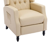 Classic Upholstered Accent Chair/ Adjustable Leather Leisure Single Chair with Footrest