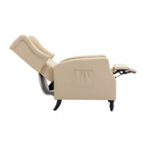 Classic Upholstered Accent Chair/ Adjustable Leather Leisure Single Chair with Footrest