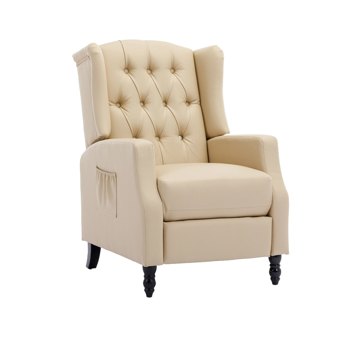 Classic Upholstered Accent Chair/ Adjustable Leather Leisure Single Chair with Footrest