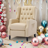 Classic Upholstered Accent Chair/ Adjustable Leather Leisure Single Chair with Footrest