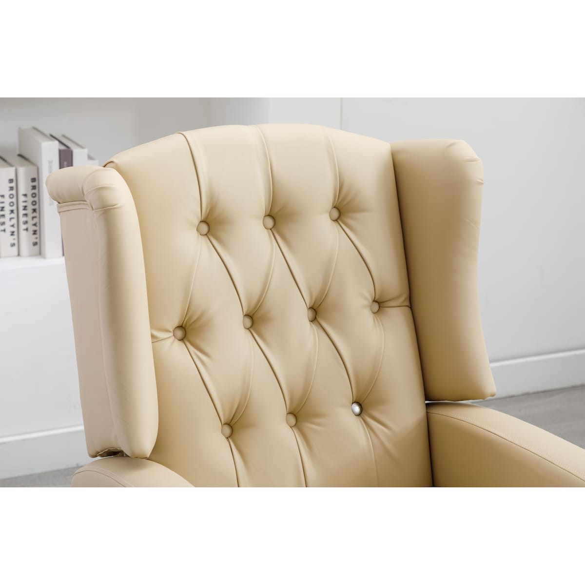 Classic Upholstered Accent Chair/ Adjustable Leather Leisure Single Chair with Footrest