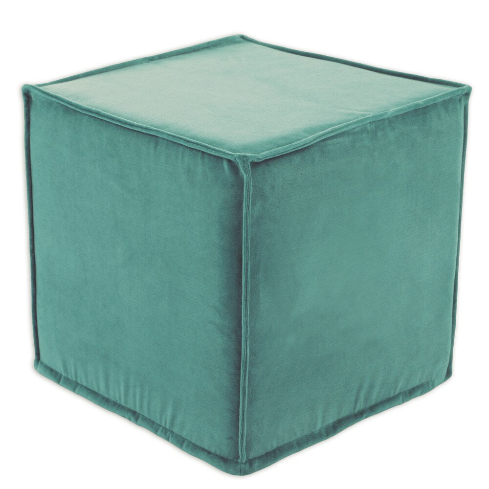 Classic Velvet Carribean Square Seamed Foam Ottoman