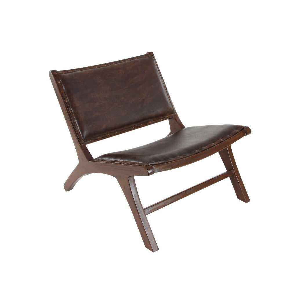 Classic Wood Leather Chair