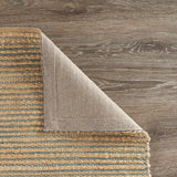 Sevita Organic Jute Woven Area Rug, Natural and Blue