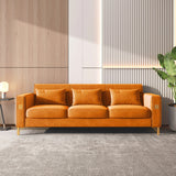 Classical American Velvet 3-Seater Sofa with Three Pillows