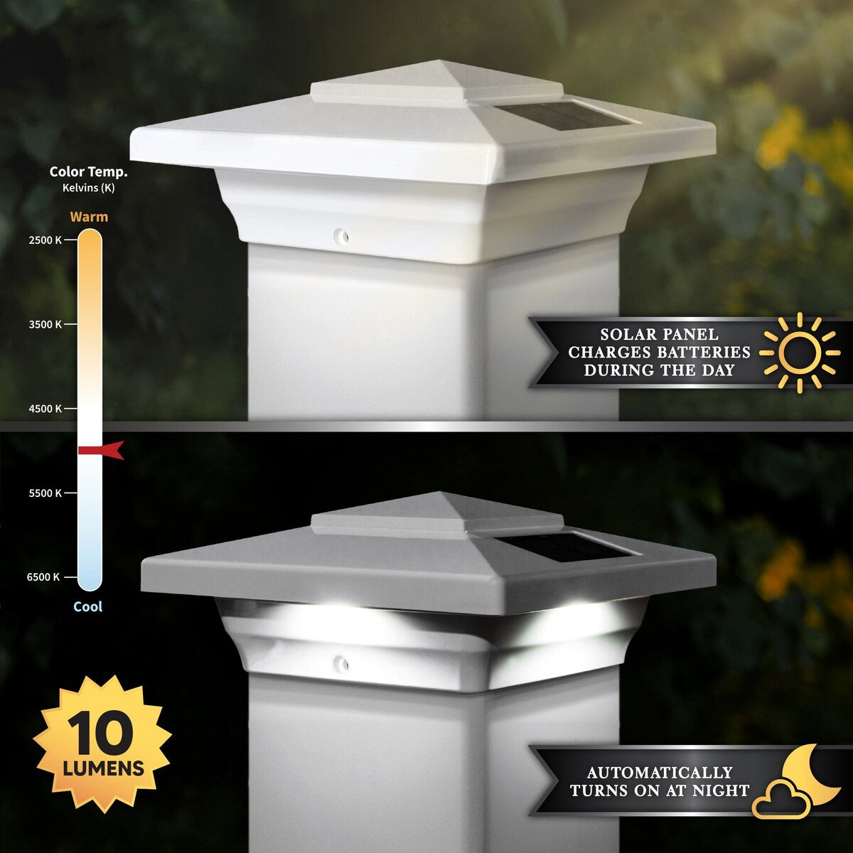 Classy Caps 4-inch White PVC Windsor Solar Post Cap (2-pack)