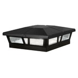 Classy Caps 6x6 Black Aluminum Cambridge Solar Post Cap (Set of 2)