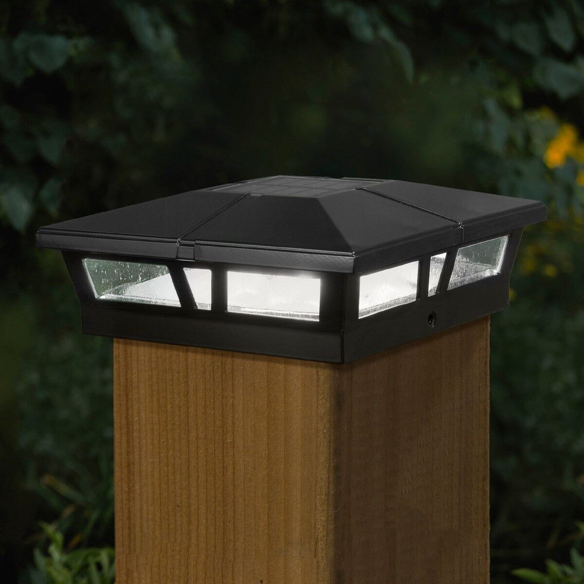 Classy Caps 6x6 Black Aluminum Cambridge Solar Post Cap (Set of 2)