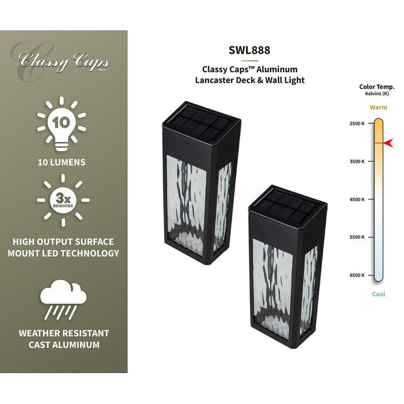 Classy Caps Black Aluminum Lancaster Deck & Wall Light (Set of 4)