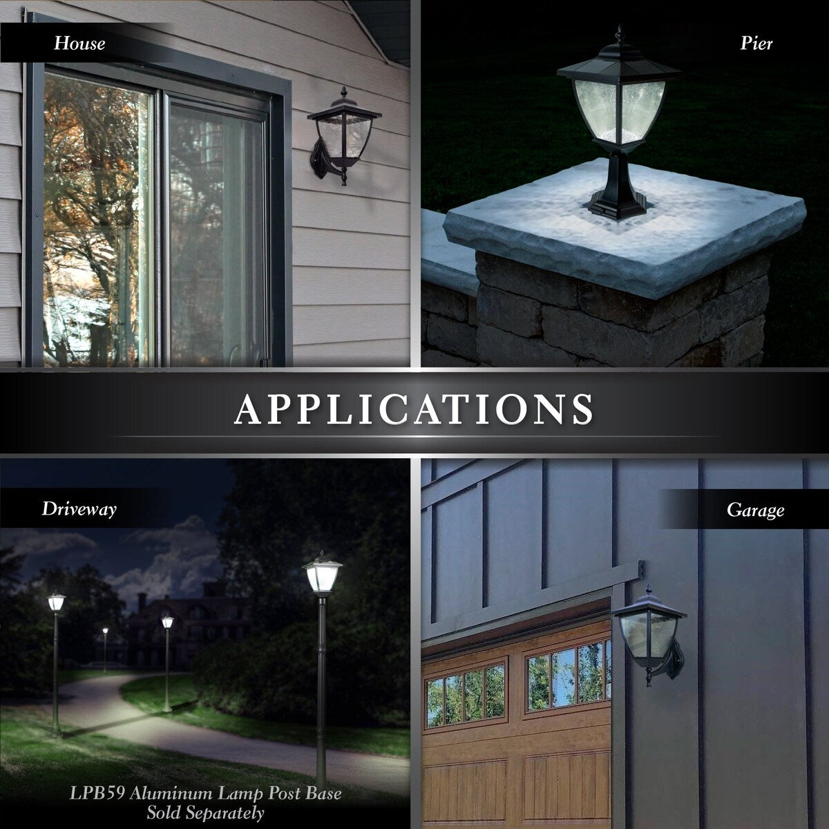 Classy Caps Black Elegante Black Aluminum Solar Lamp