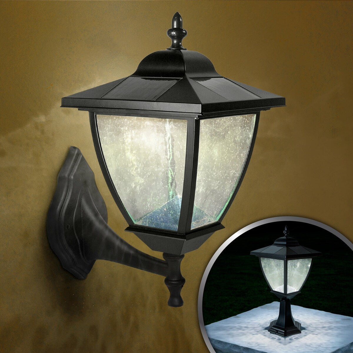 Classy Caps Black Elegante Black Aluminum Solar Lamp