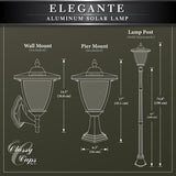 Classy Caps Black Elegante Black Aluminum Solar Lamp