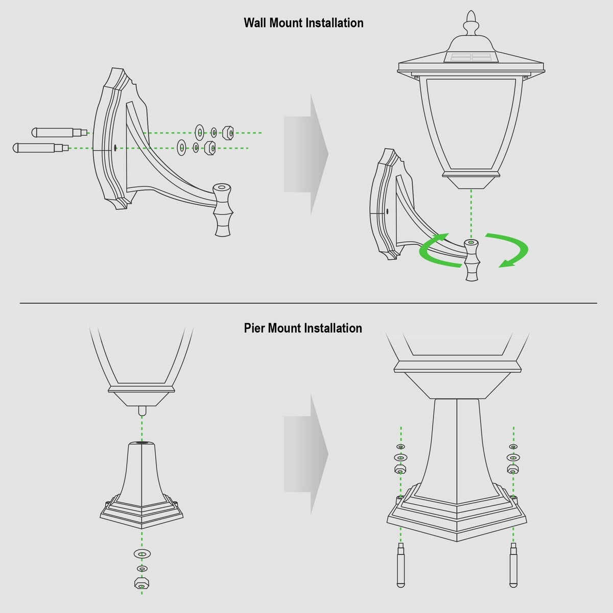 Classy Caps Black Elegante Black Aluminum Solar Lamp