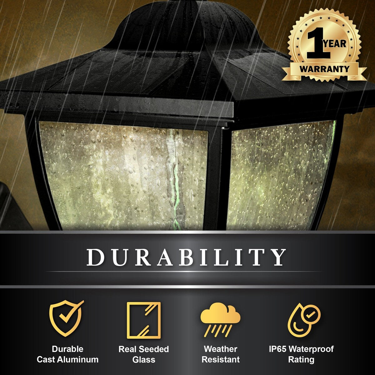 Classy Caps Black Elegante Black Aluminum Solar Lamp