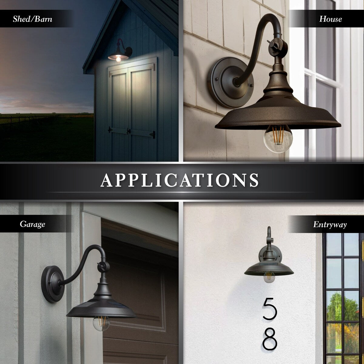 Classy Caps Dark Bronze Solar Barn Light - Dark Bronze