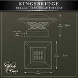 Classy Caps Kingsbridge Black Dual Lighted Solar Post Cap (Set of 2) - N/A
