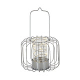 Benzara Silver Metal Glass Classy Lantern