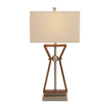 Benzara Wood and Stainless Steel Task Desk Lamp