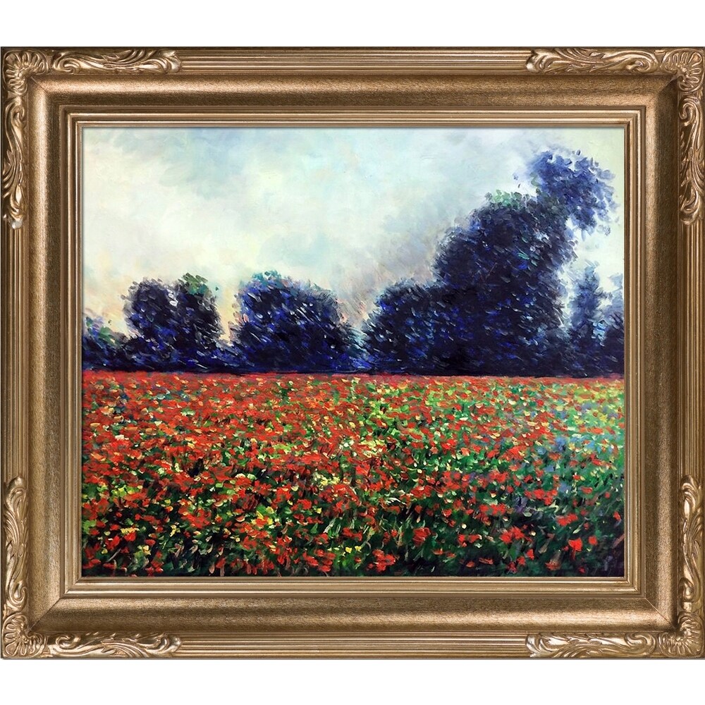 La Pastiche Claude Monet 'Poppies at Giverny' Hand Painted Oil Reproduction