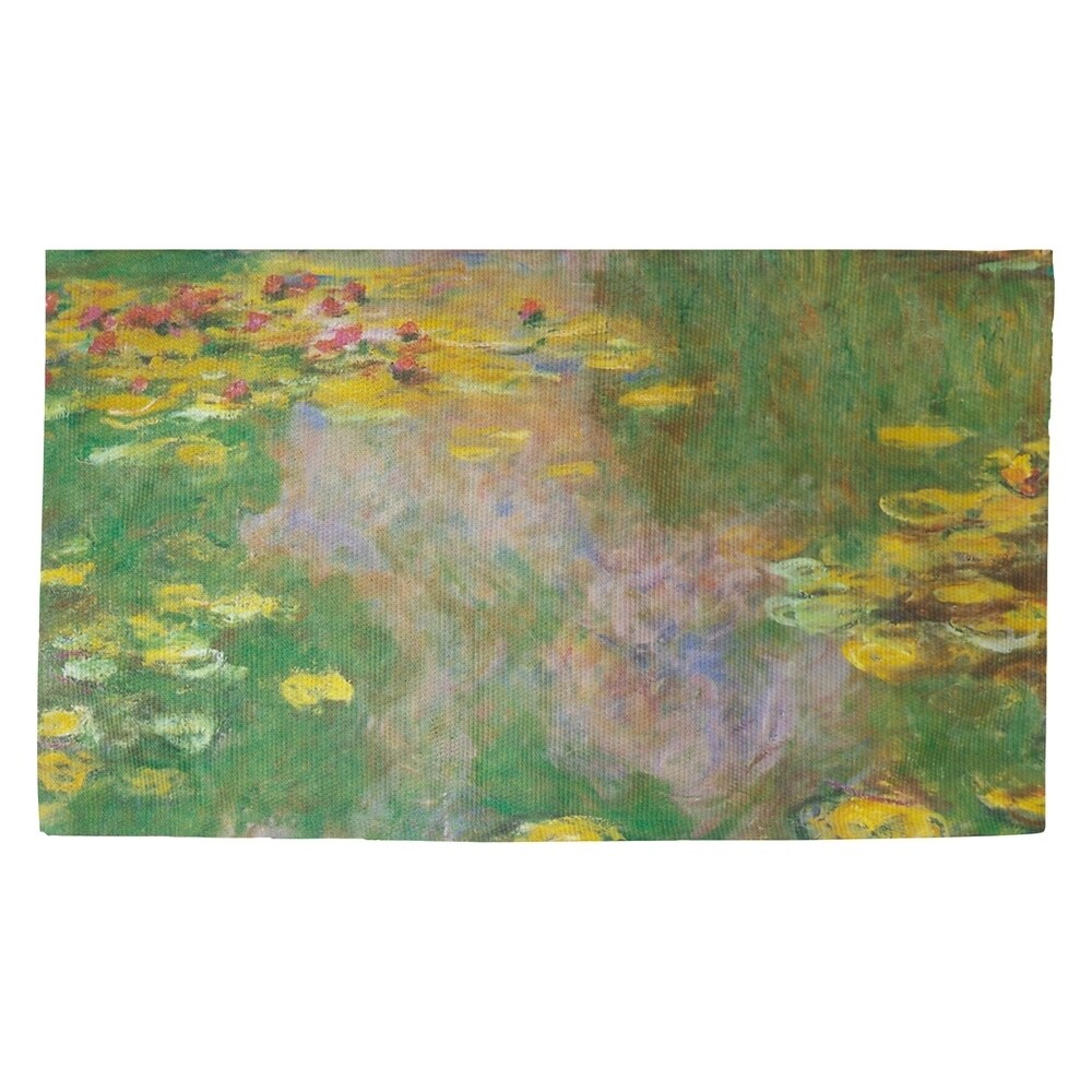 Claude Monet Water Lilies Green Reflection Dobby Rug