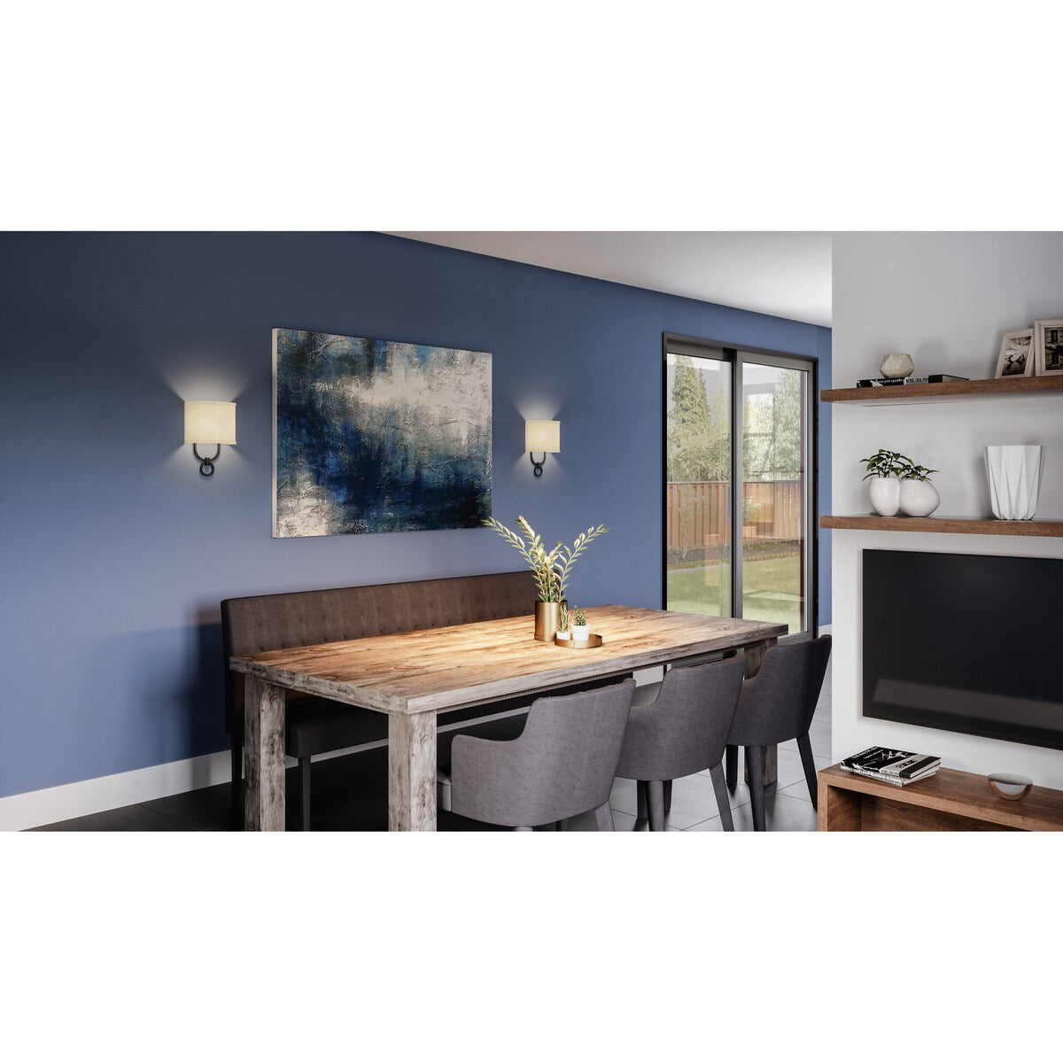 Claudia 1-Light Matte Black Wall Sconce - Matte Black