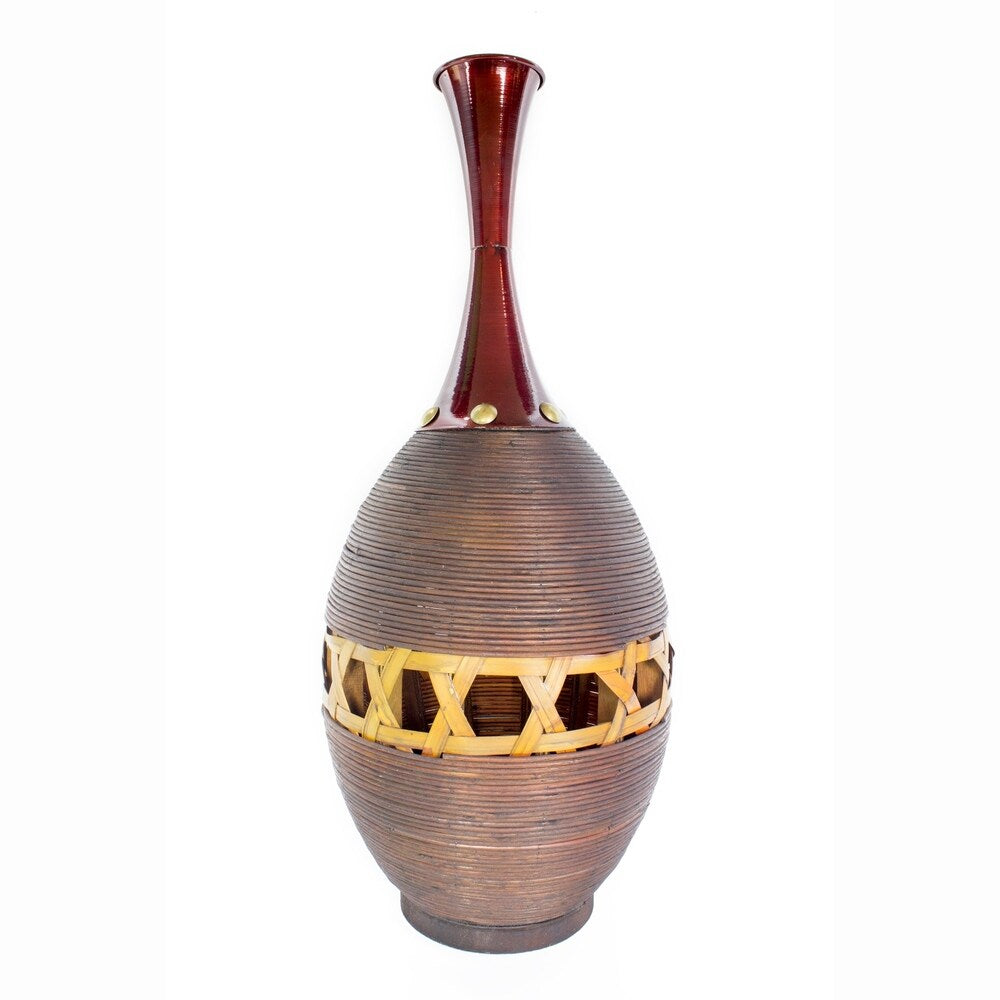 Clayton 24" Spun Bamboo Vase with Decorative Band