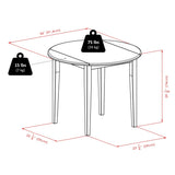 3 Piece Round Drop Leaf Table and Chair Set for Dining Area - 35.98 x 35.98 x 29.13 inches