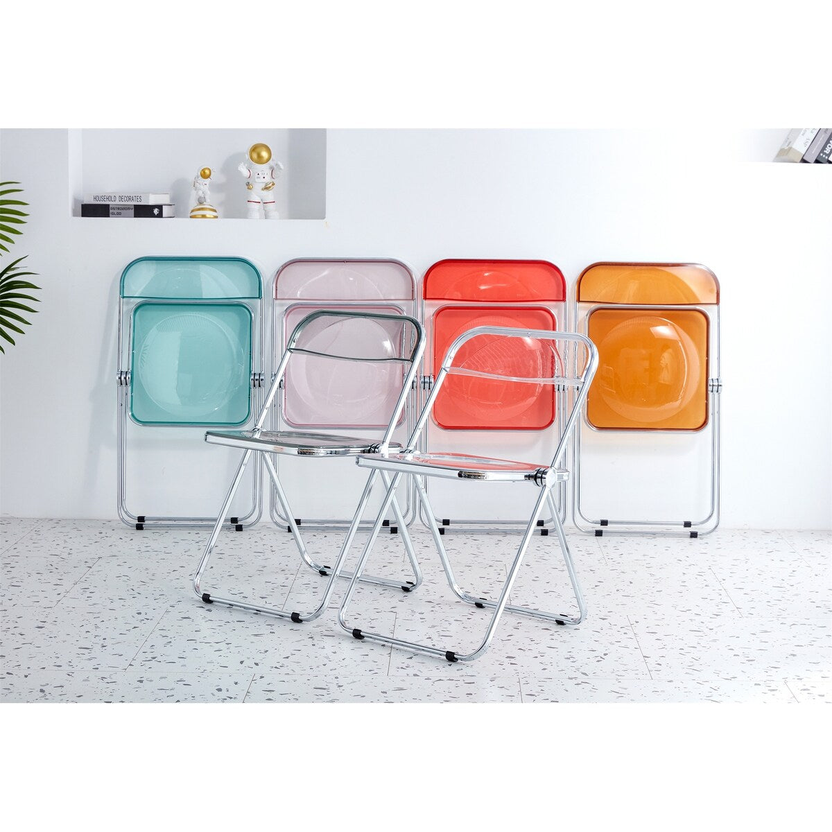 Clear Transparent Folding Chair Chair Pc Plastic Living Room Seat