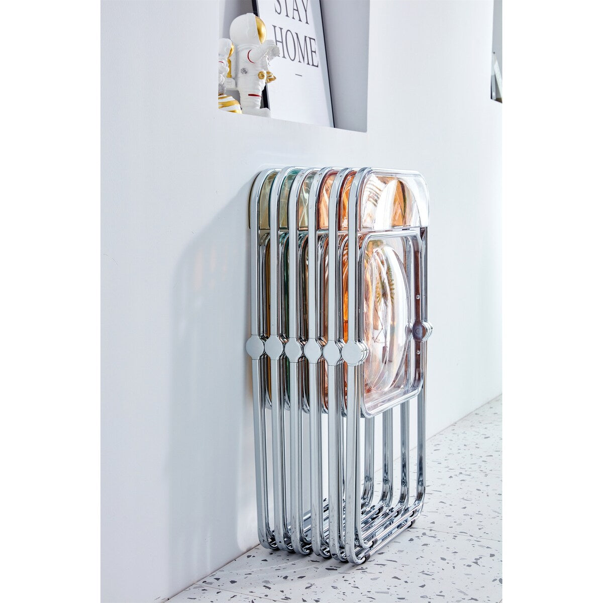Clear Transparent Folding Chair Chair Pc Plastic Living Room Seat