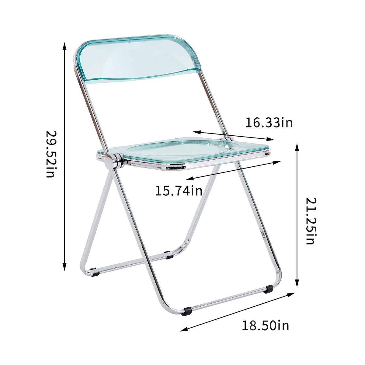Clear Transparent Folding Chair Chair Pc Plastic Living Room Seat
