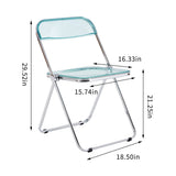 Clear Transparent Folding Chair Chair Pc Plastic Living Room Seat