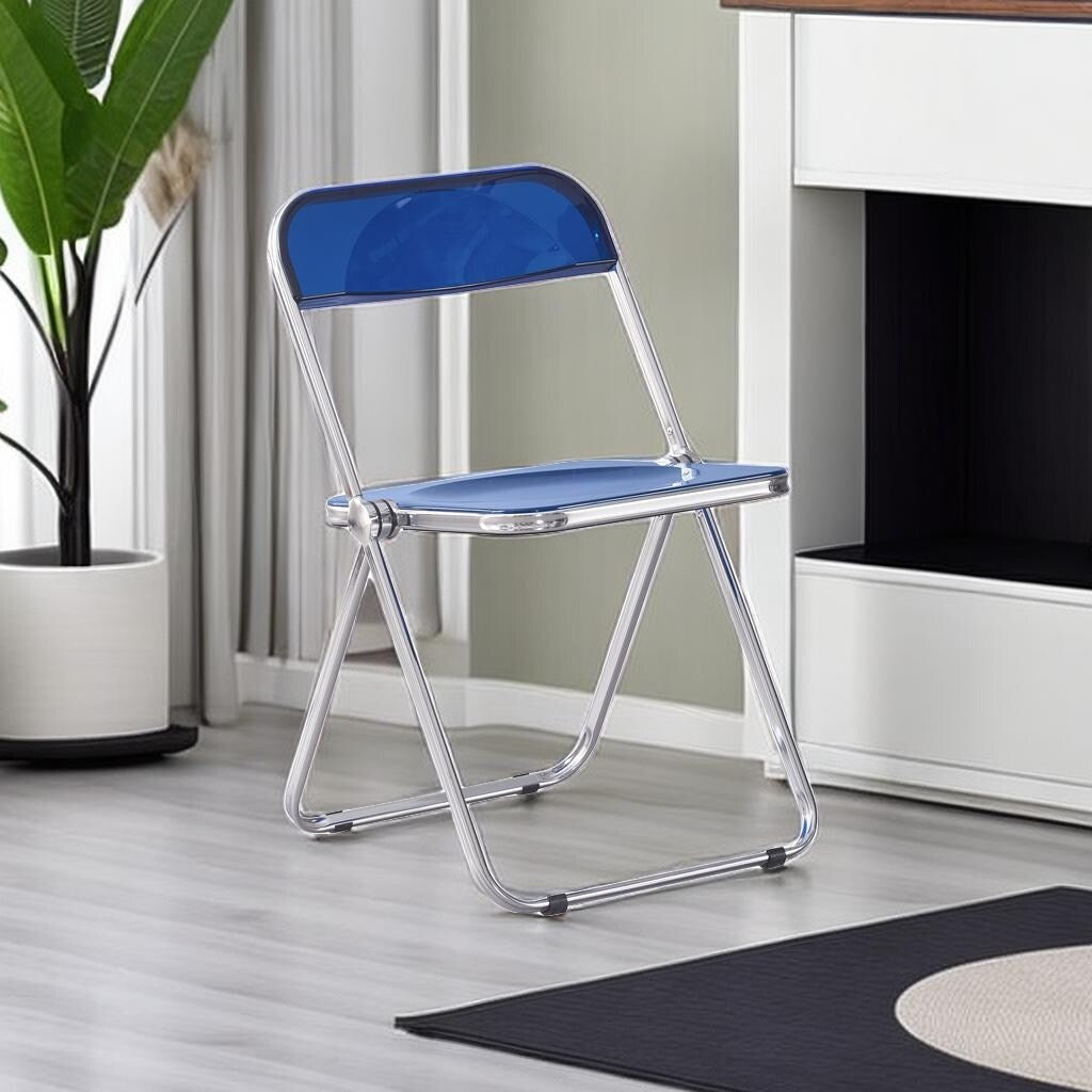 Clear Transparent Folding Chair Chair Pc Plastic Living Room Seat