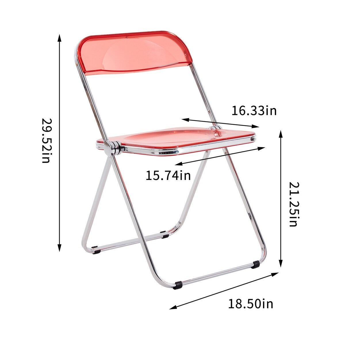 Clear Transparent Folding Chair Chair Pc Plastic Living Room Seat