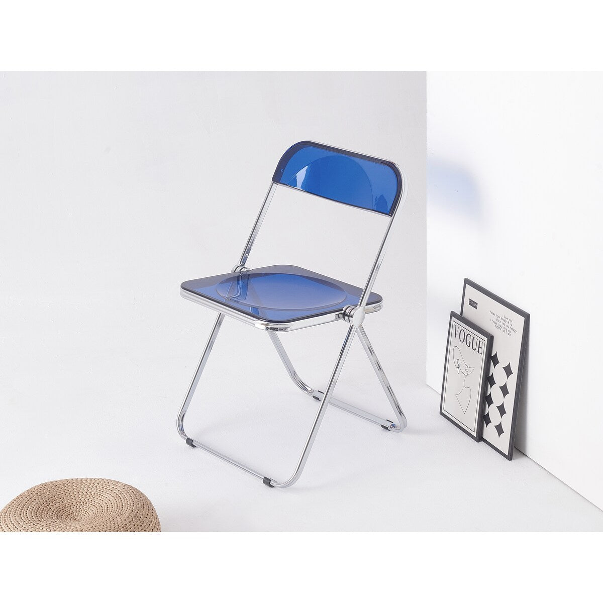 Clear Transparent Folding Chair Chair Pc Plastic Living Room Seat