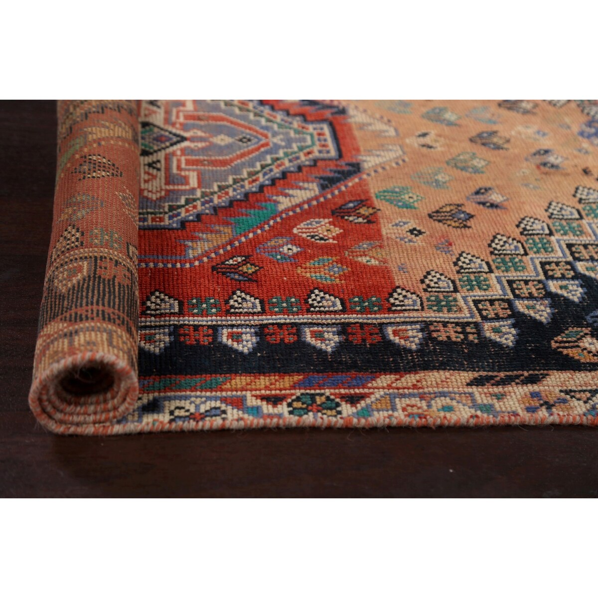 Clearance Antique Geometric Abadeh Persian Wool Area Rug Hand-knotted - 3'9" x 5'2"