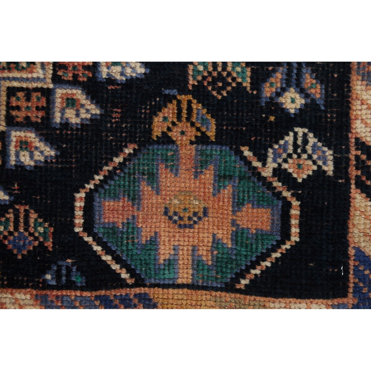 Clearance Antique Geometric Abadeh Persian Wool Area Rug Hand-knotted - 3'9" x 5'2"