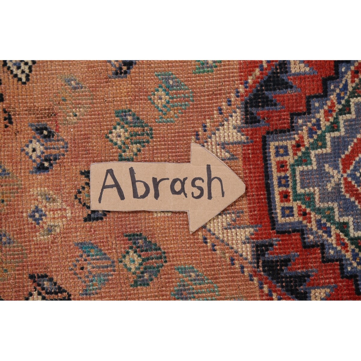 Clearance Antique Geometric Abadeh Persian Wool Area Rug Hand-knotted - 3'9" x 5'2"