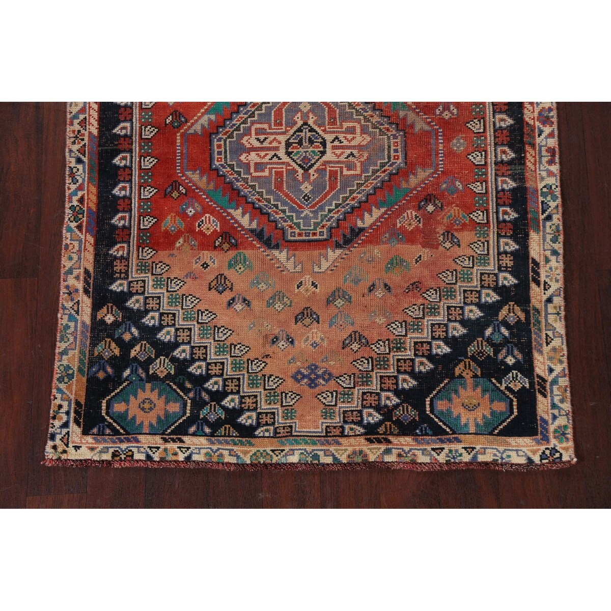 Clearance Antique Geometric Abadeh Persian Wool Area Rug Hand-knotted - 3'9" x 5'2"